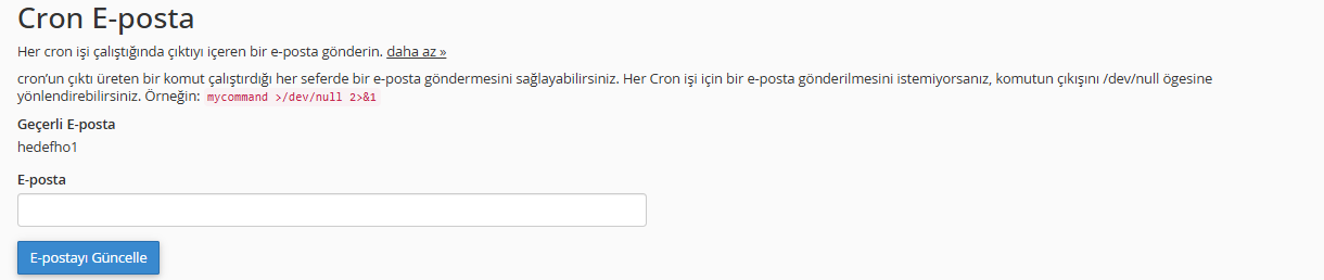 cron e-posta