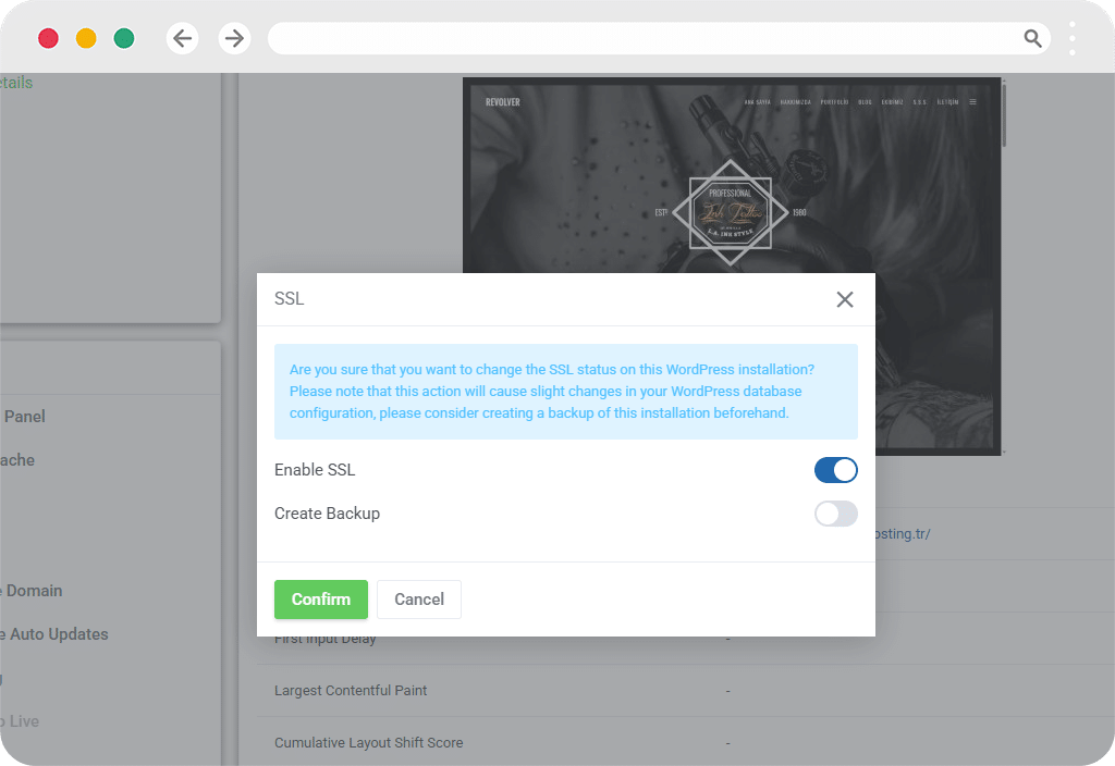 Otomatik SSL — WordPress paneli