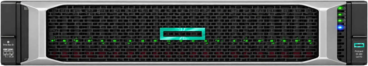 HP ProLiant DL380 Gen10 fiziksel sunucu ön görünümü