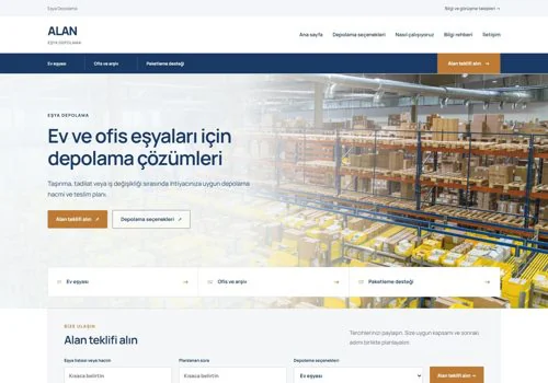 Eşya Depolama — Alan hazır WordPress site tasarımı