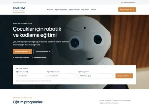 Robotik Okulu — Kıvılcım hazır WordPress site tasarımı