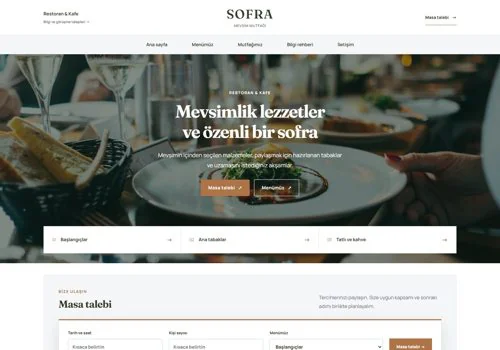 Hazır WordPress restoran ve kafe sitesi şablonu