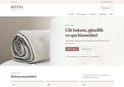 Güzellik & Spa II — Ritüel hazır WordPress site tasarımı