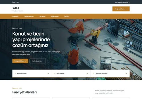 İnşaat II — Yapı hazır WordPress site tasarımı