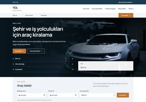 Araç Kiralama II — Yol hazır WordPress site tasarımı