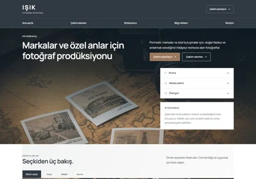 Fotoğrafçı II — Işık hazır WordPress site tasarımı