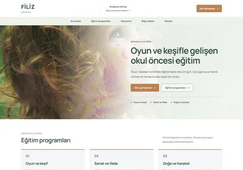 Anaokulu II — Filiz hazır WordPress site tasarımı
