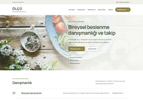 Diyetisyen II — Ölçü hazır WordPress site tasarımı