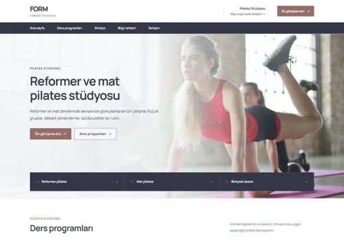 Pilates — Form hazır WordPress site tasarımı