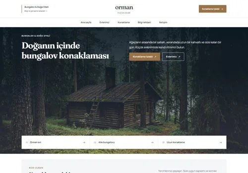 Bungalov — Orman hazır WordPress site tasarımı