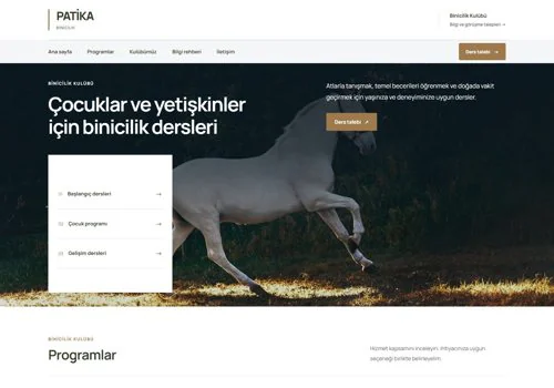Binicilik — Patika hazır WordPress site tasarımı