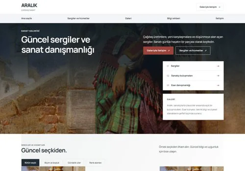 Sanat Galerisi — Aralık hazır WordPress site tasarımı