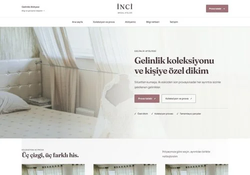 Gelinlik — İnci hazır WordPress site tasarımı
