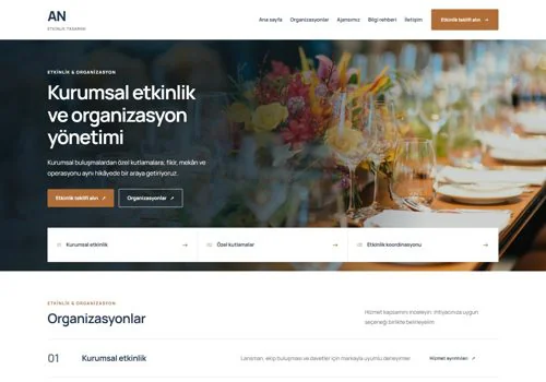 Organizasyon — An hazır WordPress site tasarımı