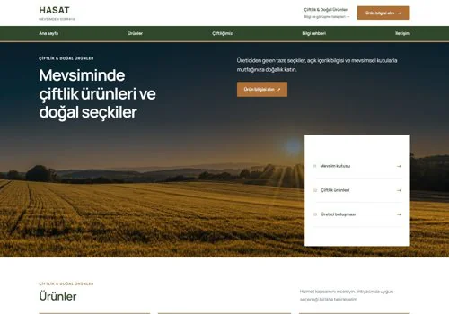 Çiftlik — Hasat hazır WordPress site tasarımı