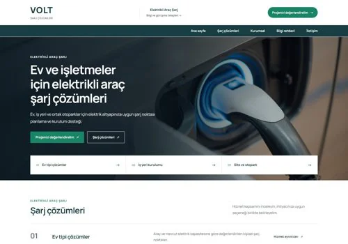 Şarj Sistemleri — Volt hazır WordPress site tasarımı