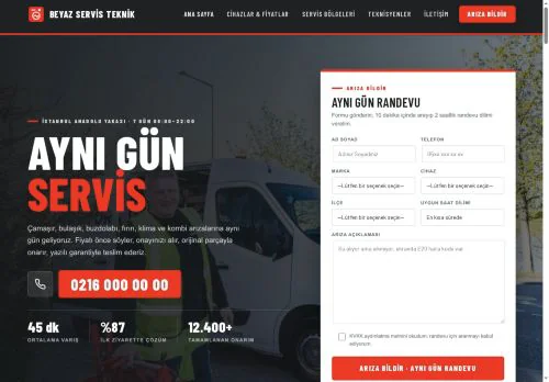 Beyaz Eşya Servisi hazır WordPress site tasarımı