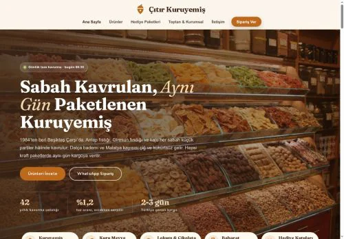Kuruyemiş & Kuru Gıda hazır WordPress site tasarımı