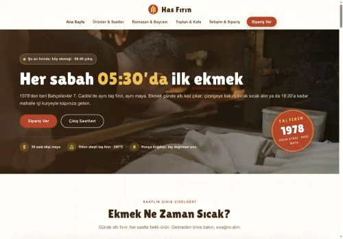 Fırın & Unlu Mamuller hazır WordPress site tasarımı