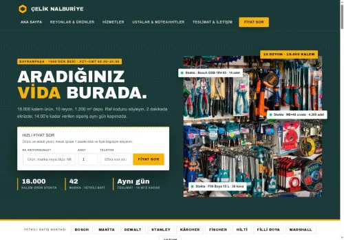 Nalbur & Hırdavat hazır WordPress site tasarımı