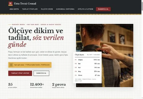 Terzi & Tadilat Atölyesi hazır WordPress site tasarımı