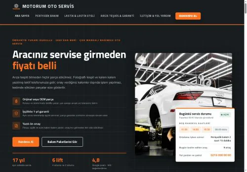 Oto Servis & Lastik hazır WordPress site tasarımı