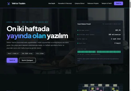 Yazılım & Teknoloji Ajansı hazır WordPress site tasarımı