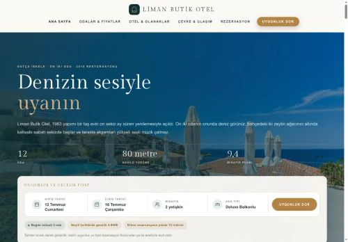 Otel & Butik Konaklama hazır WordPress site tasarımı