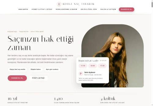 Kadın Kuaförü & Saç Tasarımı hazır WordPress site tasarımı