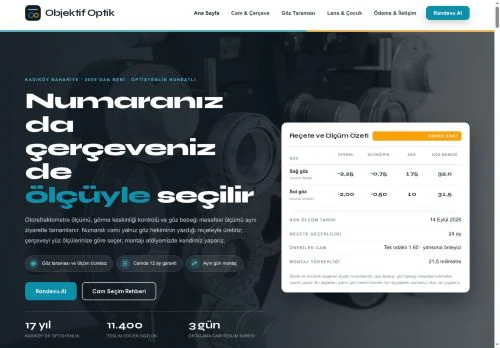 Gözlükçü & Optik hazır WordPress site tasarımı