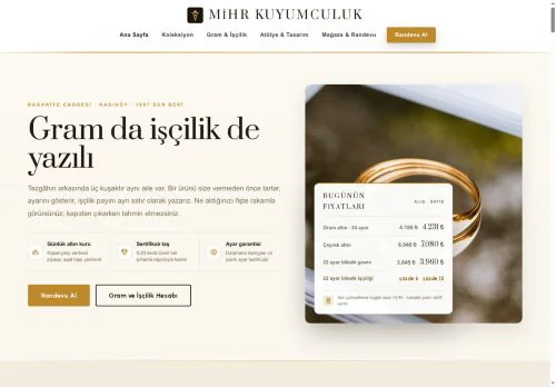 Kuyumcu & Mücevher hazır WordPress site tasarımı