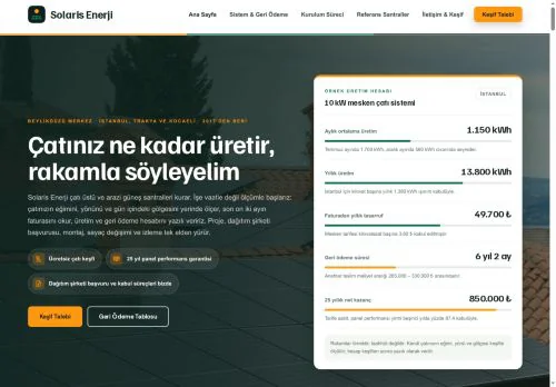 Güneş Enerjisi & GES hazır WordPress site tasarımı