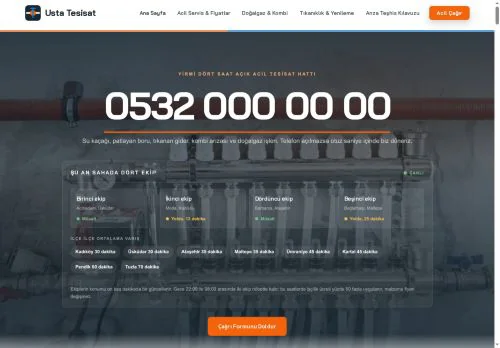 Tesisat & Doğalgaz hazır WordPress site tasarımı