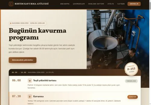 Kahve Kavurma Atölyesi & Kahveci hazır WordPress site tasarımı