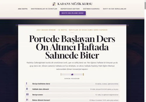 Müzik Kursu & Enstrüman Eğitimi hazır WordPress site tasarımı