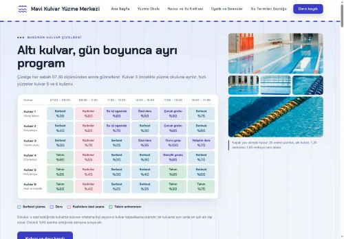 Yüzme Havuzu & Yüzme Okulu hazır WordPress site tasarımı