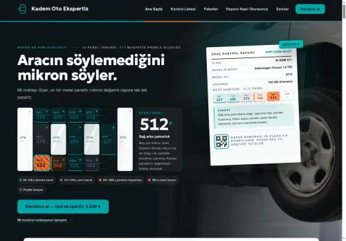 Oto Ekspertiz & Araç Kontrol Raporu hazır WordPress site tasarımı
