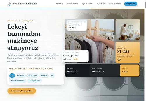 Kuru Temizleme & Leke Uzmanı hazır WordPress site tasarımı