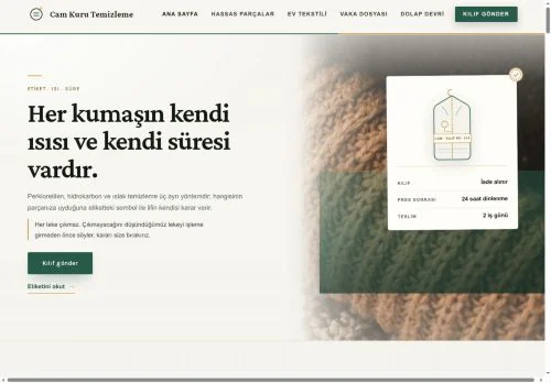 Kuru Temizleme & Tekstil Bakımı hazır WordPress site tasarımı